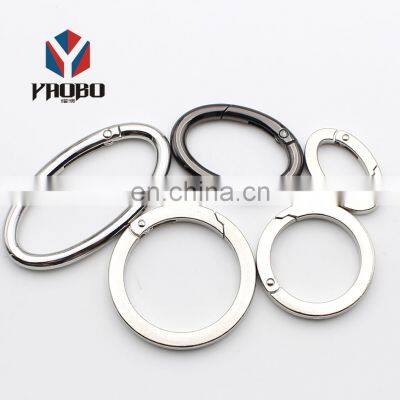 Multifunctional Custom O Shape Spring Ring Gate Design Locking Bulk Carabiner Snap Hook For Climbing