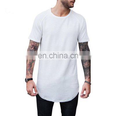 Online shopping oversize drop hem street wear Trendy casual Custom Logo T-shirt for men Scooped Bottom Customize tees