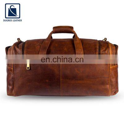 Lightweight Top Quality Stylish Fashion Gym Leather Duffel Bag for Men