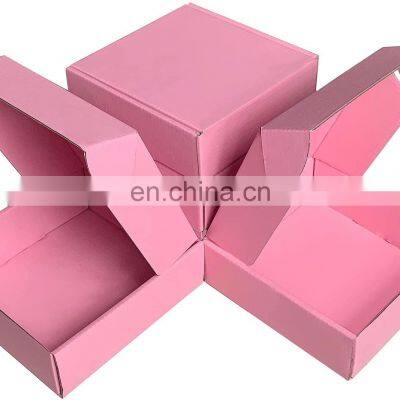 Pink Luxury  Eco Friendly recyclable Shipping Clothing Mail Packaging Cardboard Boxes Black Paper delivery mailer boxes