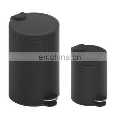 Modern Houseware Products 410 Stainless Steel 12L Pedal Trash Bin With Cover Closing Slowly and Mutely Round Trash Can
