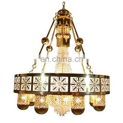 1M Wide gold iron pendant light islamic arabic mosque chandelier