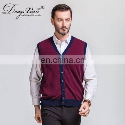 Custom Sleeveless Button Cardigan V-Neck Men's Vest Waistcoat Knitted Weaving for Spring Season photo-4