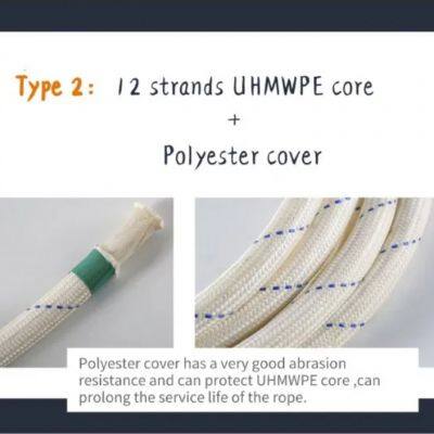 LDMAX PLUS 12 Strands UHMWPE Core+Polyester Cover/Double Braided UHMWPE Mooring Rope photo-2