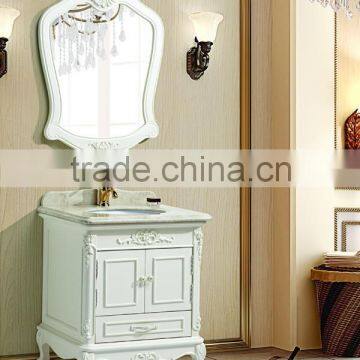 Ivory white/ oak /European antique bathroom cabinet