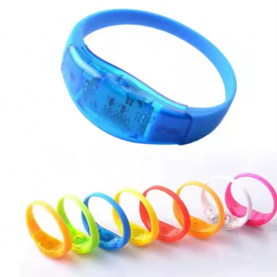 Customizable Event Light-Up Silicone Sound Activated LED Bracelet Features LED Flashing for Concert Parties Christmas Halloween photo-5