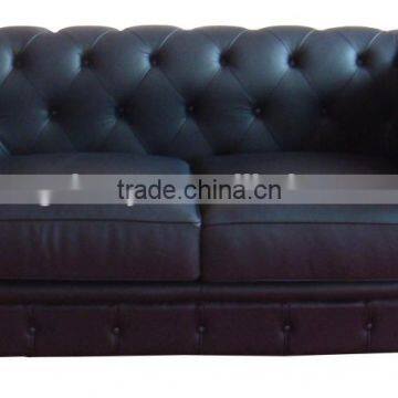 Classic Leather Mid Century Chesterfield Sofa
