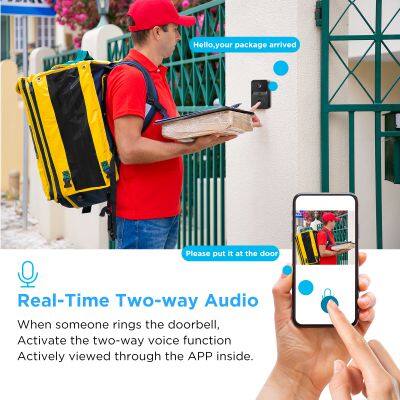 Ringsee Outdoor Waterproof Wireless Doorbell Mini Battery Video Doorbells Smart Home Security Camera System With Doorbell photo-3