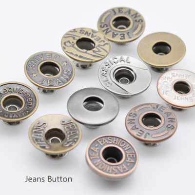 17mm brass open hole single pin jeans button for jeans