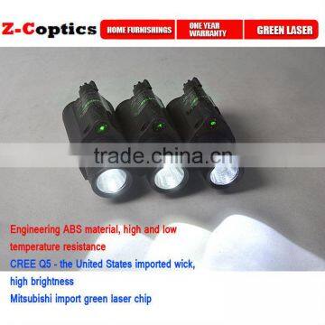 Shooting tactical green laser sighting