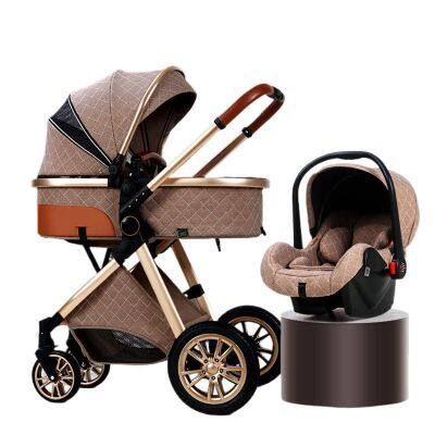 High Quality 3-in-1 Travel System Baby Stroller Two-way Push Chair With Carrycot For Sitting And Lying - Buy Luxury Removable Carry Cot Pram oxford