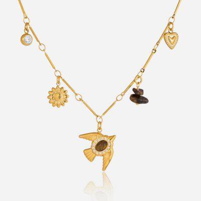 Bespoke Stainless Steel Snowflake Pendant Necklace in Metal Alloy for Wholesale