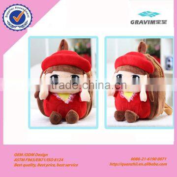 Plush bag for kids, Customised toys, CE/ASTM safety stardard