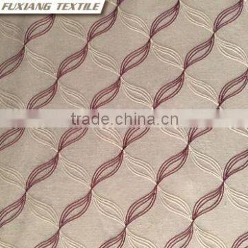 100% Polyester taffea geometric embroidered window curtain fabric