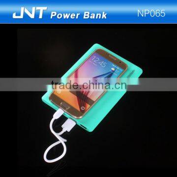 Rubber shell ultra-thin 10000 mah dual outputs power bank with CE,ROHS ,FCC