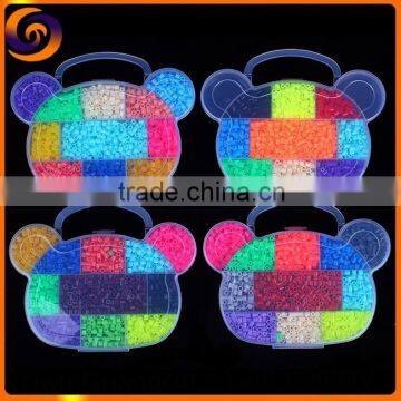 Jigsaw puzzle plastic animal bear head box perler beads