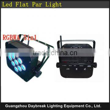 Stage battery led par wireless dmx led light RGBWA 5in1led slim par