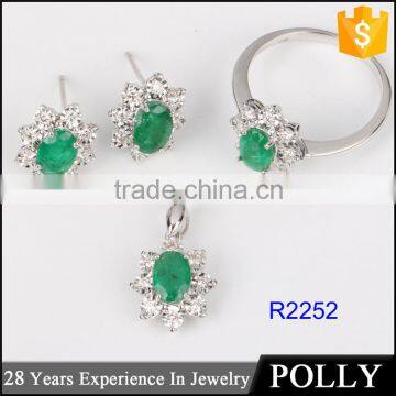 Wholesale Latest18k Gold Engagement Ring for Girls Design Gemstone Women Jewelry Set photo-4
