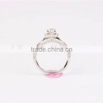 White Gold cz Ring 925 Silver Samples Enagegement Stone Ring Designs for Girlfriend photo-6