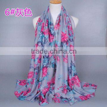 Direct Factory Wholesale Charm Flower Printed Muslim Women Hijab Scarf