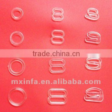 Plastic bra strap ring and slider