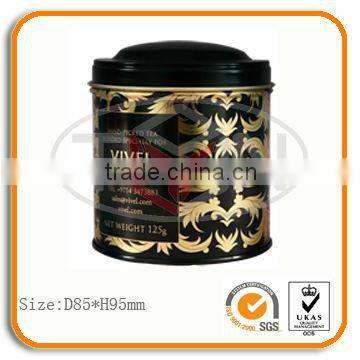 Fashion black coffee tin can