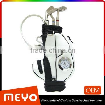 Promotional Golf Pen Holder,Pen Holder With Watch,Pen Holder Clock,,Pu Leather Pen Holder With Clock