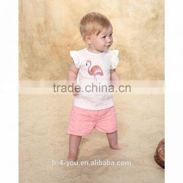 Cotton sleeveless undershirt tank baby shirt top girls t-shirt with chest print