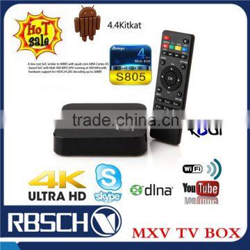 OTT MXV Android TV BOX Android 4.4 KiKat Amlogic S805 Quad core Android TV BOX