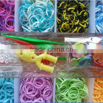 Wow!!! Wholesale Ecofriendly Silicone Loom Bands Bracelet Kit in Bulk!!! Folding Loom Bands Kit With Cheap Design DIY Bracelet!