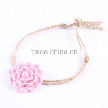 New baby crochet flower Headband knitted flower headband for kids Toddler baby flower Headband wh-1830