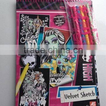 fashionable velvet drawing set