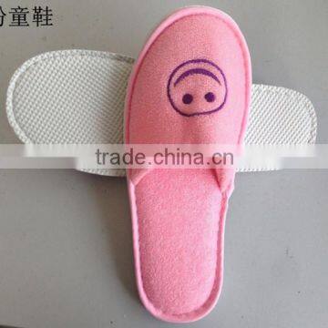 2015 high quality cute cotton cartoon hotel slippers for kids