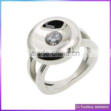 Wedding Stainless Steel Rings With Big Zircon