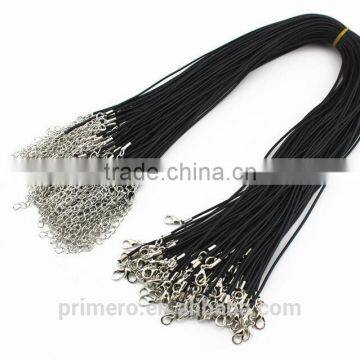 45cm+5cm 18'' Black Rubber Chain Quality Cord String Strap Choker Necklace DIY Fashion Jewelry photo-5