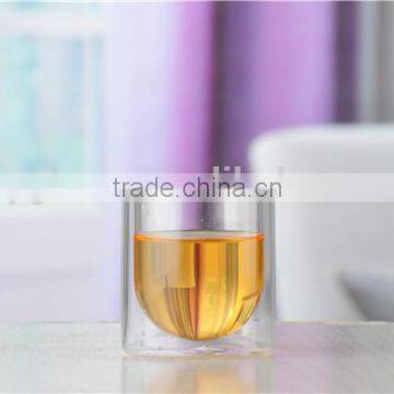 Small Order 80ml 250ml 350ml Double Wall Borosilicate Glass Cup With Wooden Seal Lid