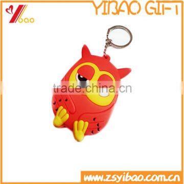 Lovely Owl design 2d/3d Rubber soft pvc keychain