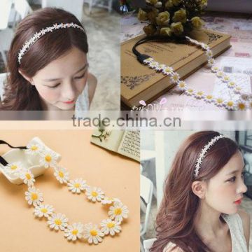 Pretty White Lace Daisy Headband Floral Hairband Elasticated Ladies Girls Gift H091