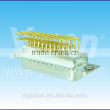 High current DR 25 pin female right angle d-sub connector