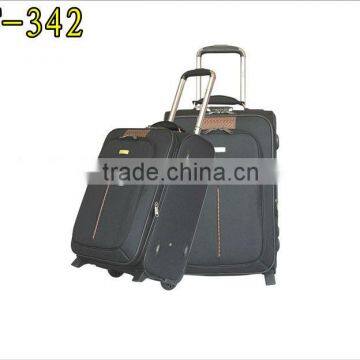 Hot selling two wheels fashion soft trolly luggage bag