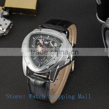 New Mens Watch Top Brand Luury Skeleton Hollow Automatic Mechanical Leather Strap Watch Men Reloj Hombre 5911K photo-3