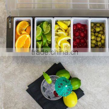 advertisng plastic garnish condiment tray with 4 / 6 segments