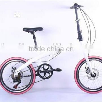 colorful style aluminum alloy frame 20 inch 7 speed folding bike with disc brake