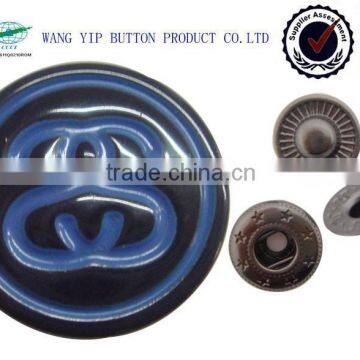 15mm painted blue recordable push snap button