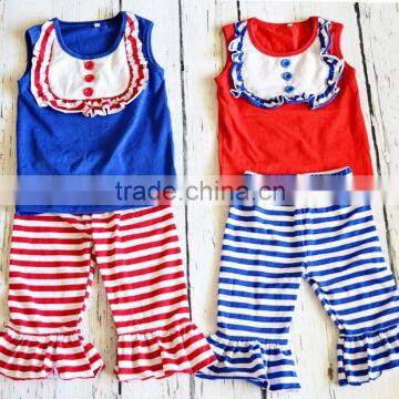 Hot Sale Summer Posh Teen Girl Matching Clothing Set 4th of July Patriotic Outfit Set for Babies photo-5