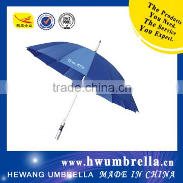 Aluminum Shaft Silver Coated Handle Auto Open Straight Golf Umbrella