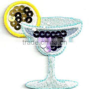 MARGARITA COCKTAIL EMBROIDERED/SEQUIN IRON ON APPLIQUE PATCH