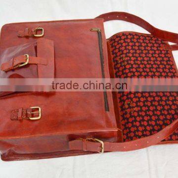 Real Goat Leather Vintage Messenger Shoulder Bag Men Briefcase Camera Bag Laptop Bag Cross Body Bag Vintage Bag