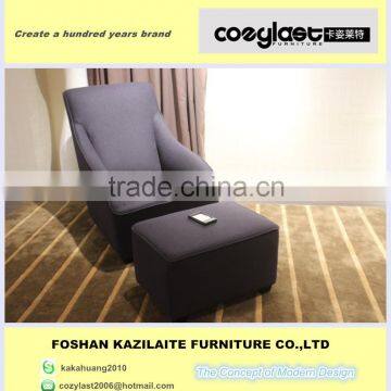 Hotel high back chair with footrest