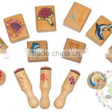 Custom logo rolling wooden stamp block set